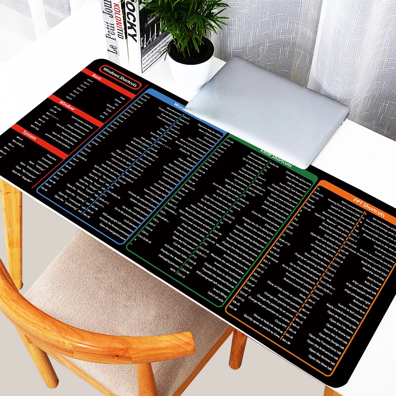 Mouse Pad Gaming Pc Accessories Laptop Computer Windows Word Excel PPT Shortcuts Pc Gamer Keyboard Desk Mat Office Mousepad Gift