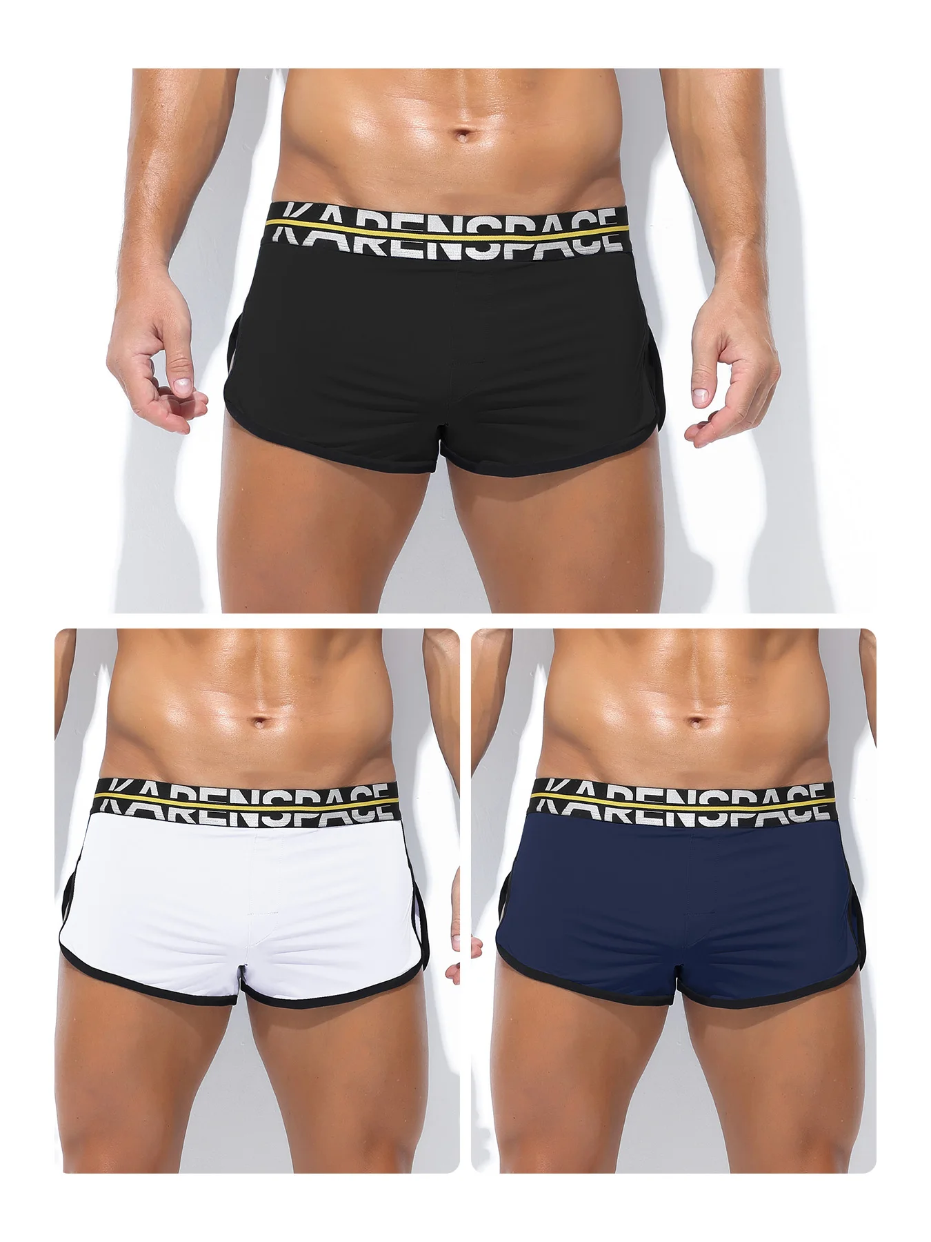 

3PCS Men's Pajamas Sleep Bottoms Sexy Underwear Boxers Shorts Soft Silky Loose Loungewear Pajama Bottoms Boxer Shorts Six colors