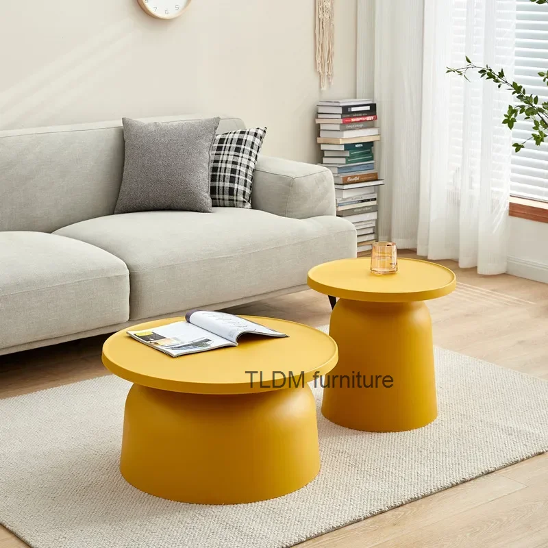 

Minimalist Round Coffee Tables Modern Design Nordic Unique Side Table Simple Storage Table Basse De Salon Living Room Furniture