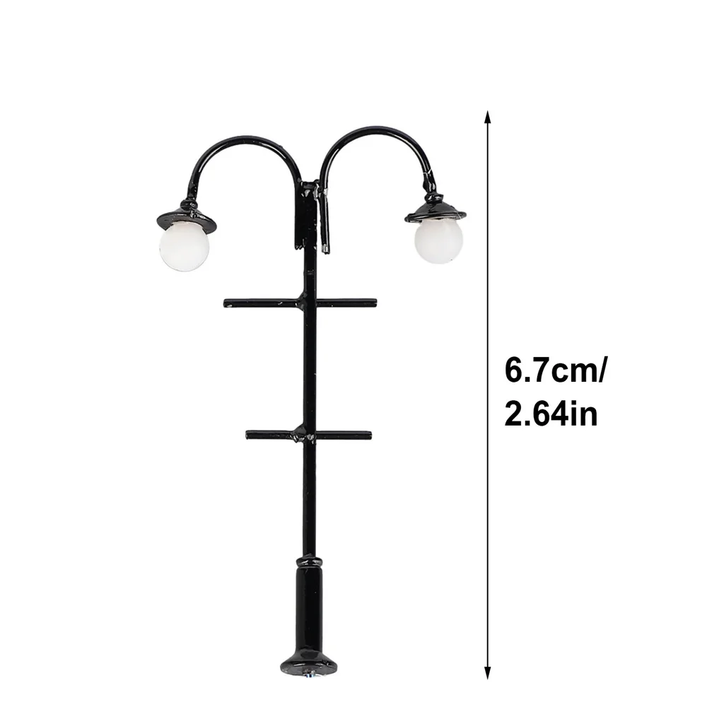 5 szt. Lampy do modelu kolejowego w skali HO 1:87, białe/ciepłe światło, lampy oświetleniowe na platformie, lampy parkingowe