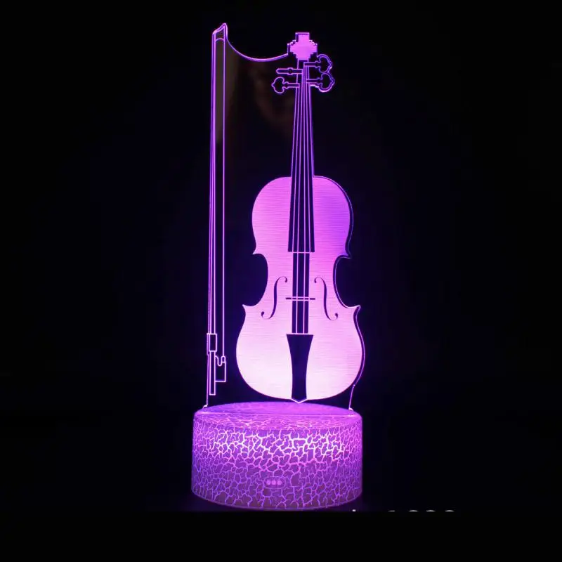 Musical Instruments Series 3d Table Led Lamp Creative Gift Visual 3d Colorful Night Lights Novelty Decoration LED Lighting