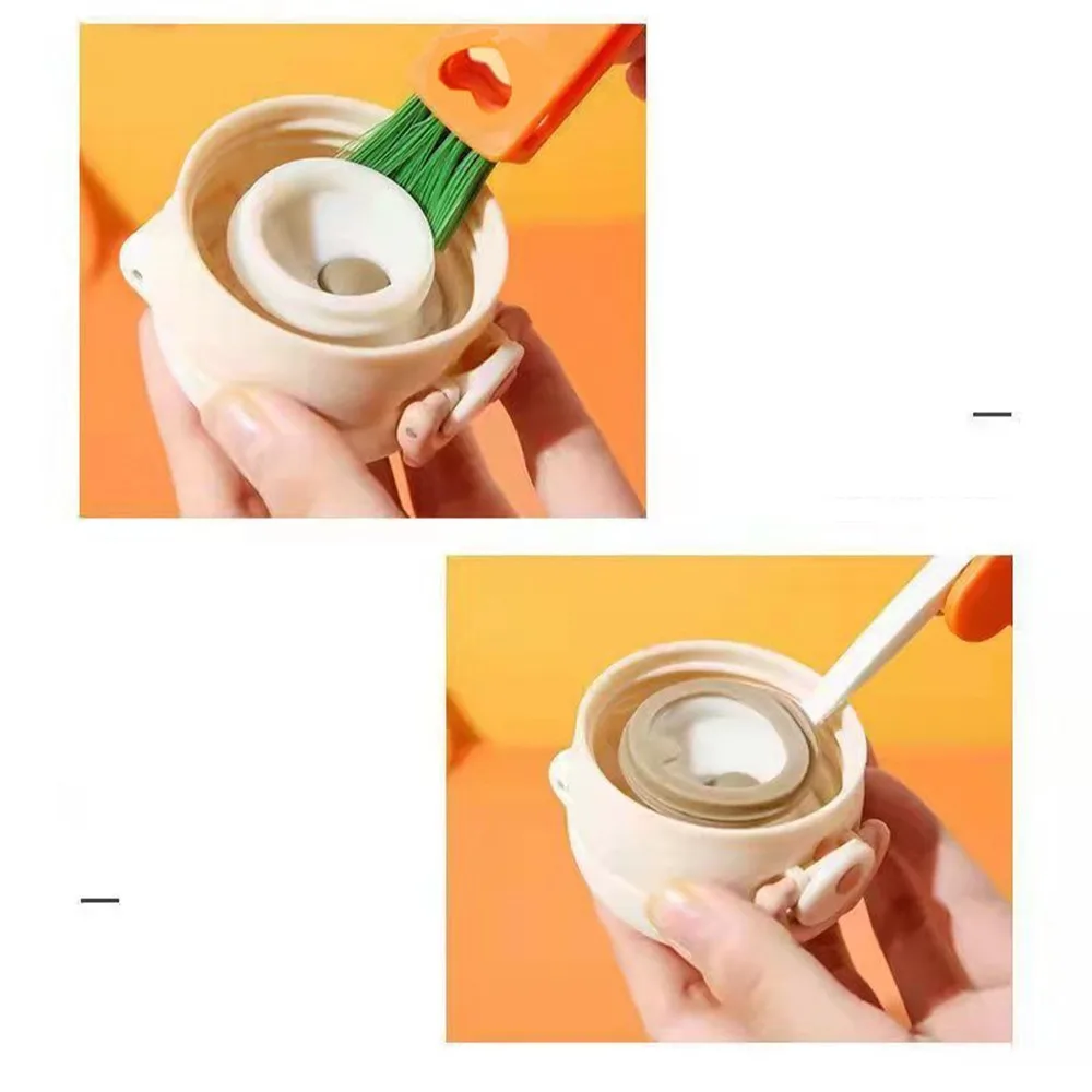 2pcs Mini Bottle Cleaning Brush 3 in 1 Design Multifunctional Head Straw Cleaner Brush Detail Crevice Reach Carrot Shape