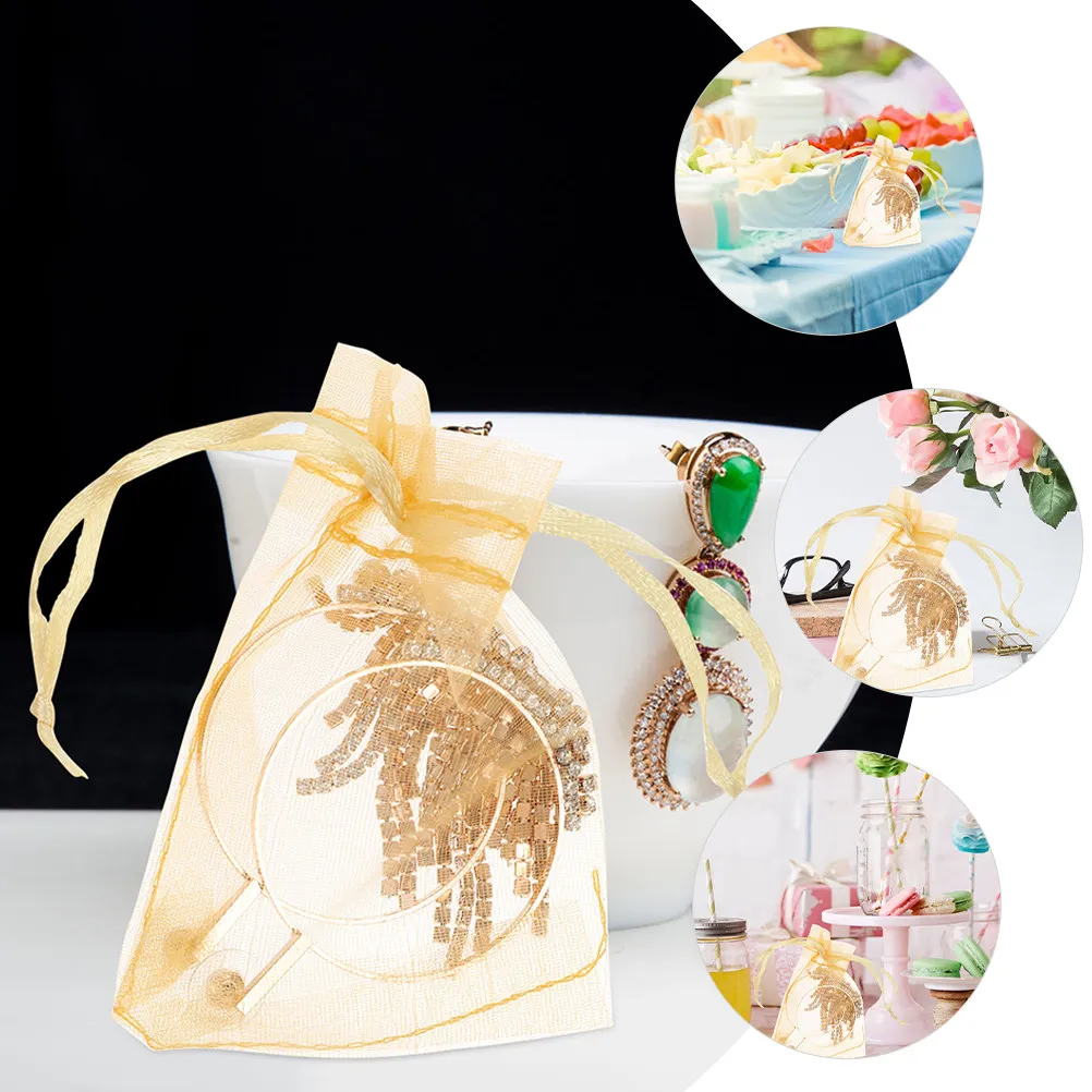 

100Pcs Drawstring Mesh Gift Bags Small Favor Pouches for Jewelry Candy Wedding Party Storage Organza Bags Jewelry Storage Pouch