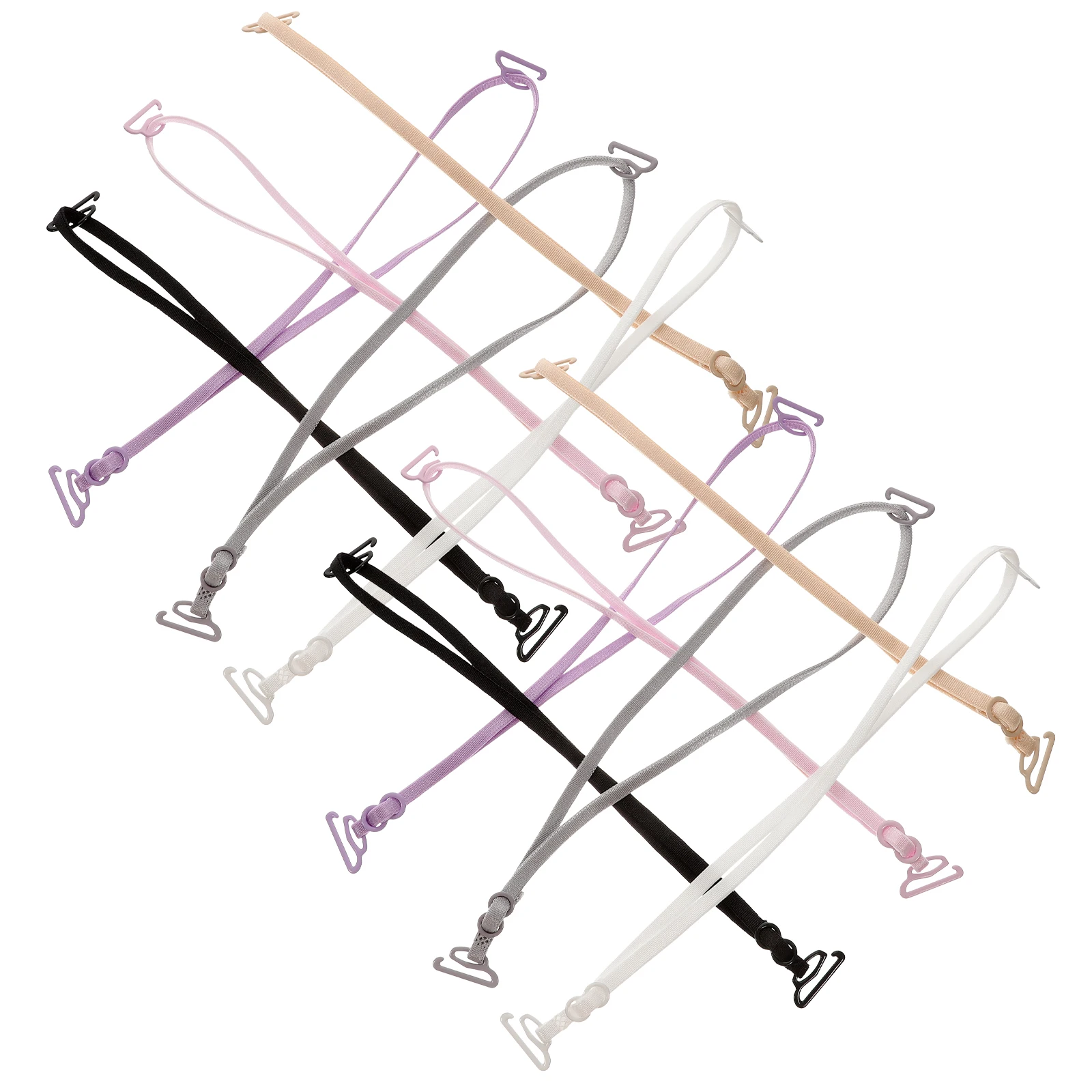

12pcs Invisible Straps Adjustable Elastic Replacement Non Slip Shoulder For Adjustable Bra Strap Holder Women Nylon Black 1 8Cm