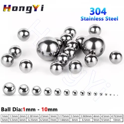 304 Stainless Steel Solid Smooth Round Balls 1mm 2mm 3mm 4mm 5mm 6mm 7mm 8mm 9mm 10mm Precision Bearings Roller Beads