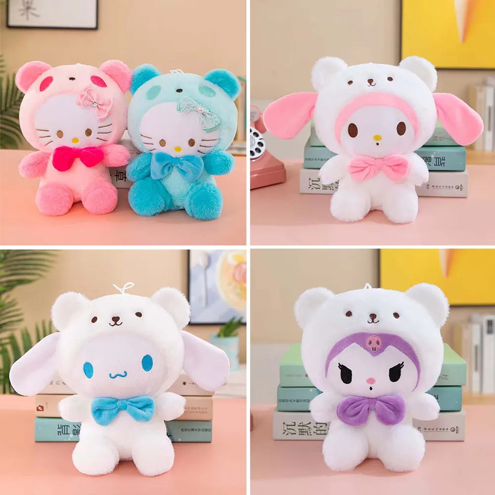 25cm kawaii Sanrio Plushies bambola giocattolo Hello Kitty Cinnamonroll Kuromi peluche ripiene bambole giocattoli carini regali di compleanno per bambini