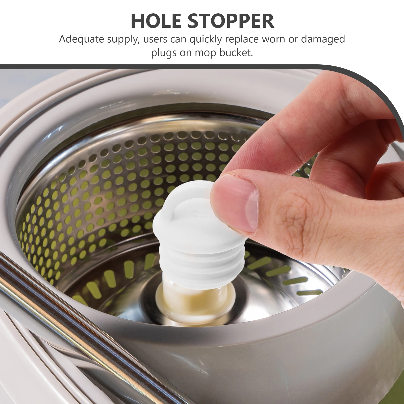 

Plugs Replacement Hole Stopper Drain Cover Rubber Water Outlet Cover For Mop Bucket Attachment Prevent Leakage Stable Material