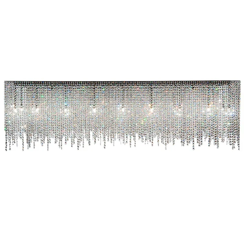 

Postmodern light luxury crystal restaurant chandelier Italian art creative long style atmosphere