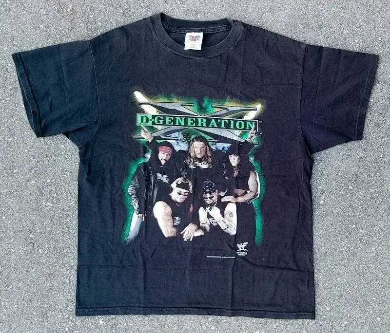 Vtg 1998 WWF D Geração X Team Photo TNT Camiseta Tamanho L