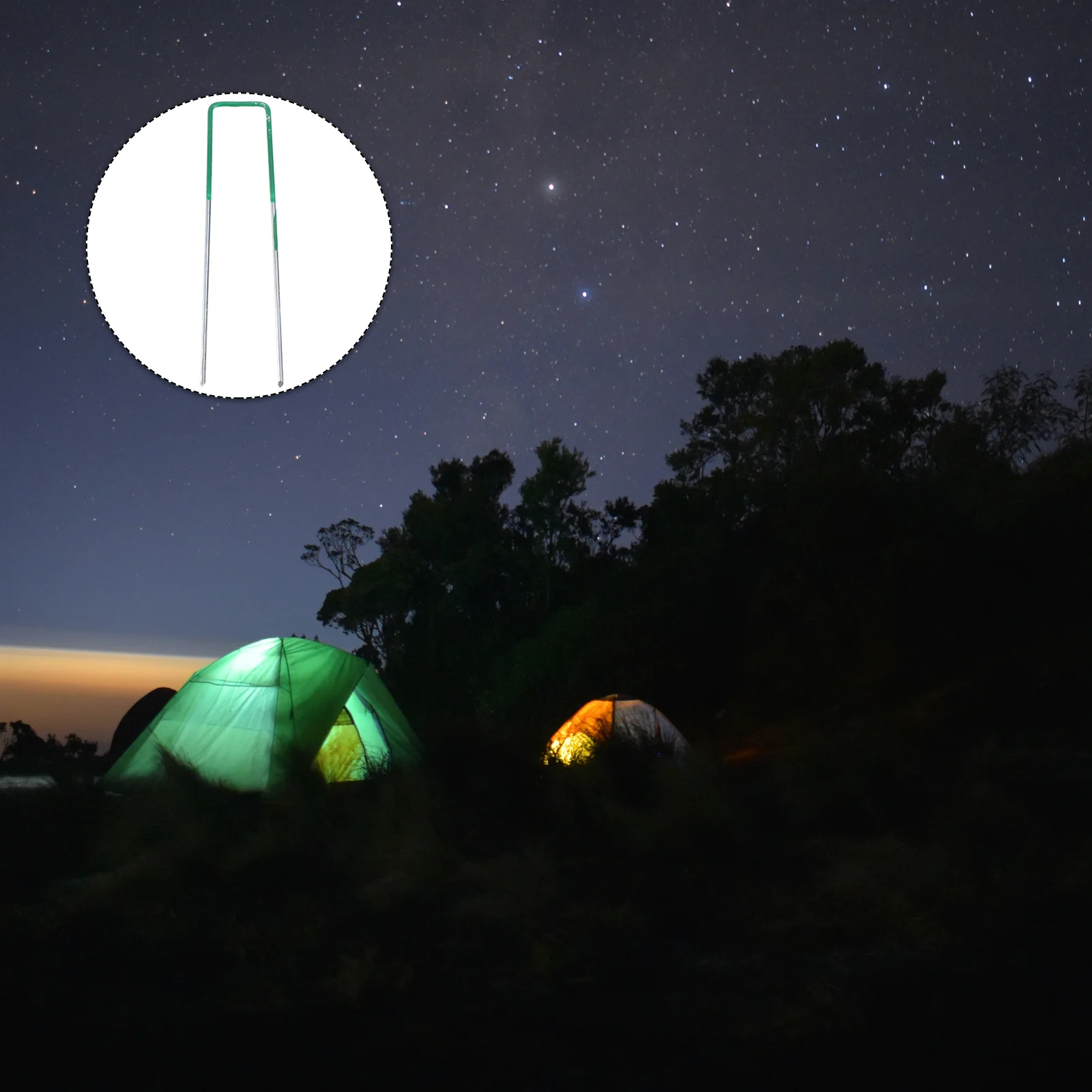 50 قطعة أوتاد معدنية مجلفنة لمشاريع الحديقة تثبيت الحديقة الفضة الأخضر مقاومة للأحماض تصميم مشطوف طويل الأمد