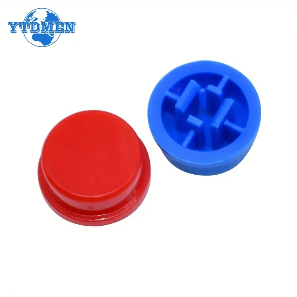 25Sets Keycap Tactile Push Button Switch Momentary 12*12*7.3MM Micro Switch Button Circular Cap Kit (5 Colors) , for Arduino