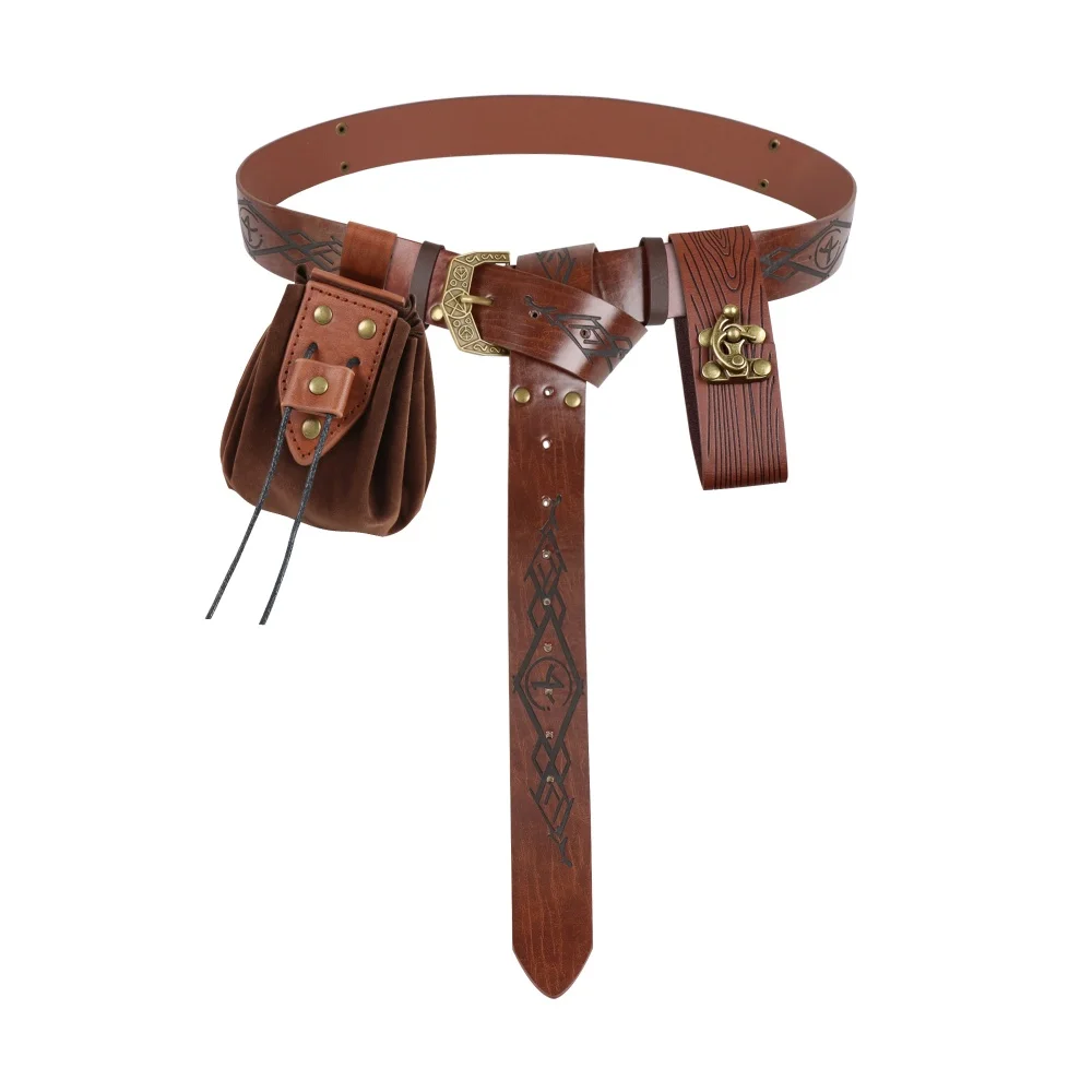 

Ремень для косплея Viking Knights, Ренессанс, ретро, юбка из искусственной кожи, зажим, подстаканник с металлическими аксессуарами, реквизит для косплея