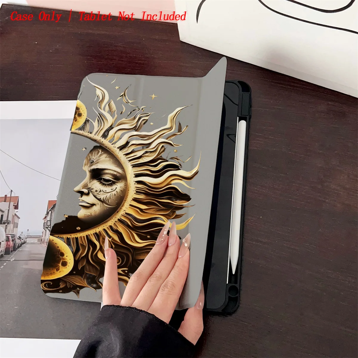 

Mysterious Lunar Portrait Design iPad Cover For Apple iPad 10.2 10.9 Inch Pro 11 Air 5 Mini 6 Shockproof Case