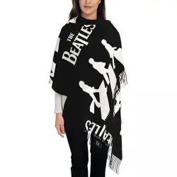 Harajuku The Beatle Memebers Art Scarf Tassel Scarves for Women Soft Warm Shawls and Wraps Large Fall Winter Shawl Wrap