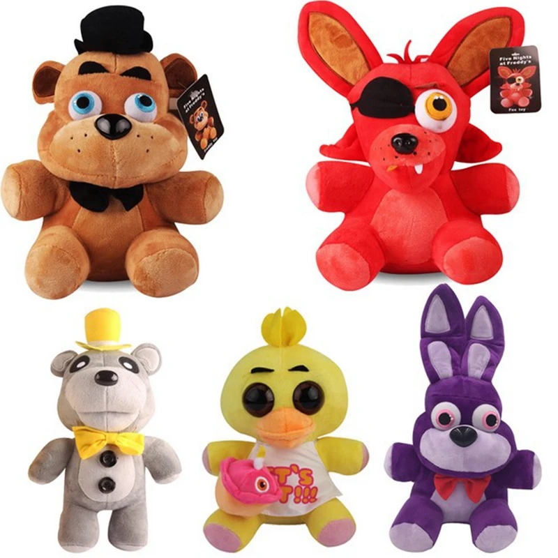 18Cm Freddy FNAF Sang Trọng Búp Bê Năm Đêm Gấu Hộp Đựng Tai Nghe Cáp Sạc Tròn Foxy Chica Bonnie Nhồi Bông Mềm Plushie Đồ Chơi Cho Trẻ Em, Quà Tặng