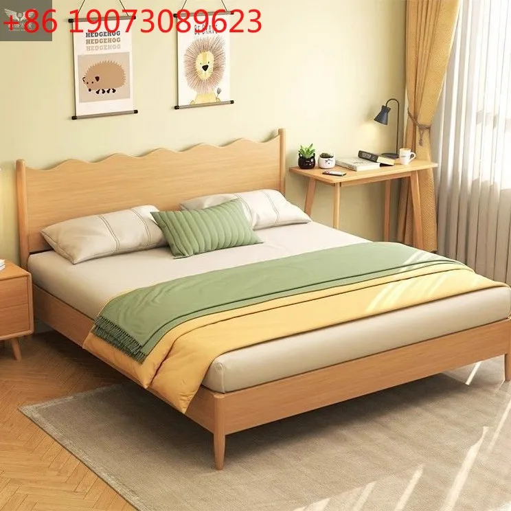 

Скандинавская кровать для дома, из массива бука, современная, простая, односпальная.