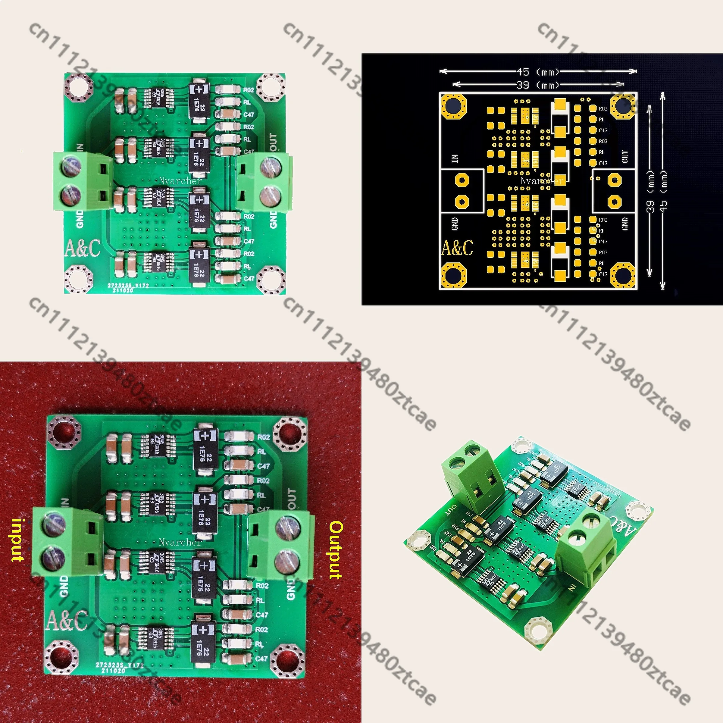 Nvarcher 4 Parallel 2A LT3045 Low Noise Linear Regulated Power Supply Module for DAC Board