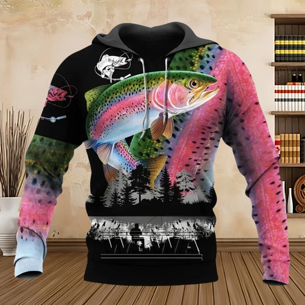 Wiosna Moda Męska Bluza Pike Fishing 3D All over Printed Pullover Bluza Unisex Top Casual Sportswear Y2k Clothes