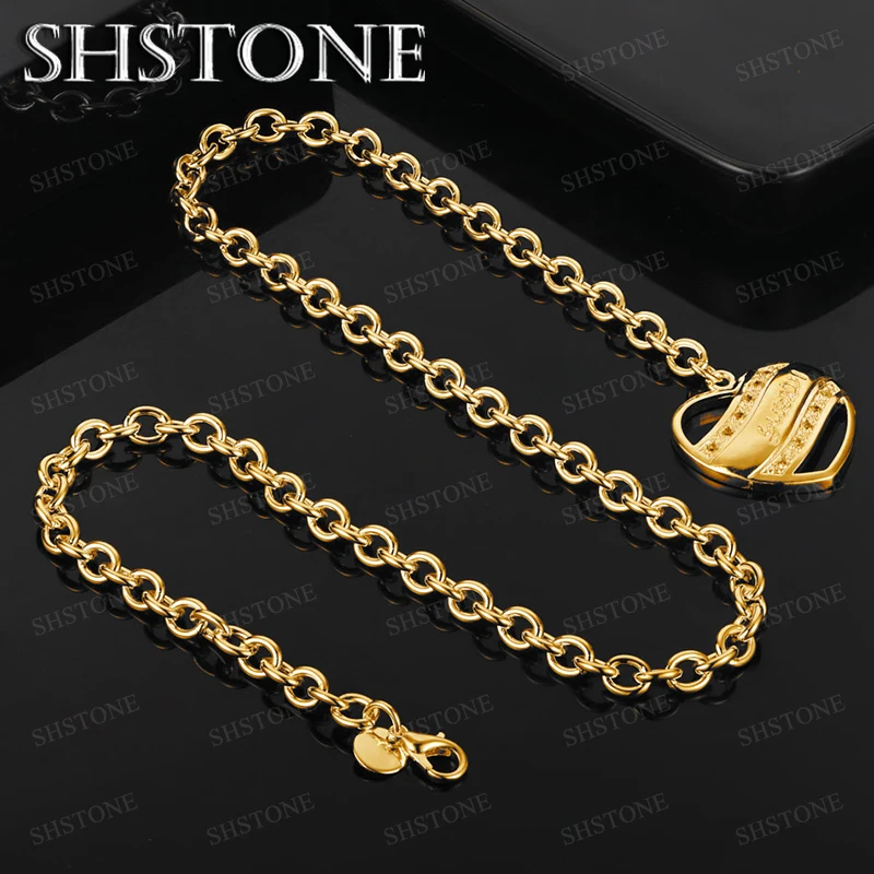 

Classic Luxury Zircon 45cm 18k Gold Heart Pendant Necklace For Women Engagement Wedding Party High Jewelry Gift Accessories