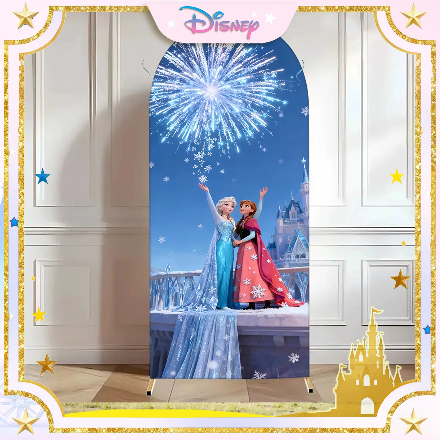 

Disney Snow Princess Elsa Anna Birthday Party Arch Backdrop Cover Decoration Arch Cover Frozen Castle Baby Shower Arch