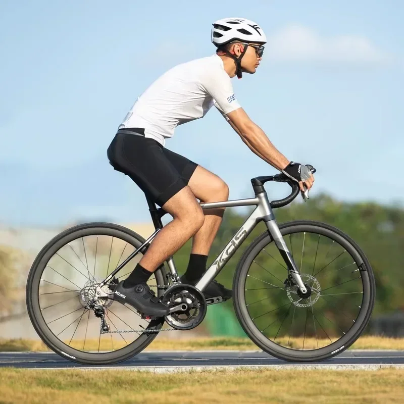 Horquilla delantera forjada de una sola pieza 3D de aleación de aluminio, buje de rodamiento de eje pasante, cuadro de aleación de aluminio, bicicleta de carretera, bicicleta de 16 velocidades