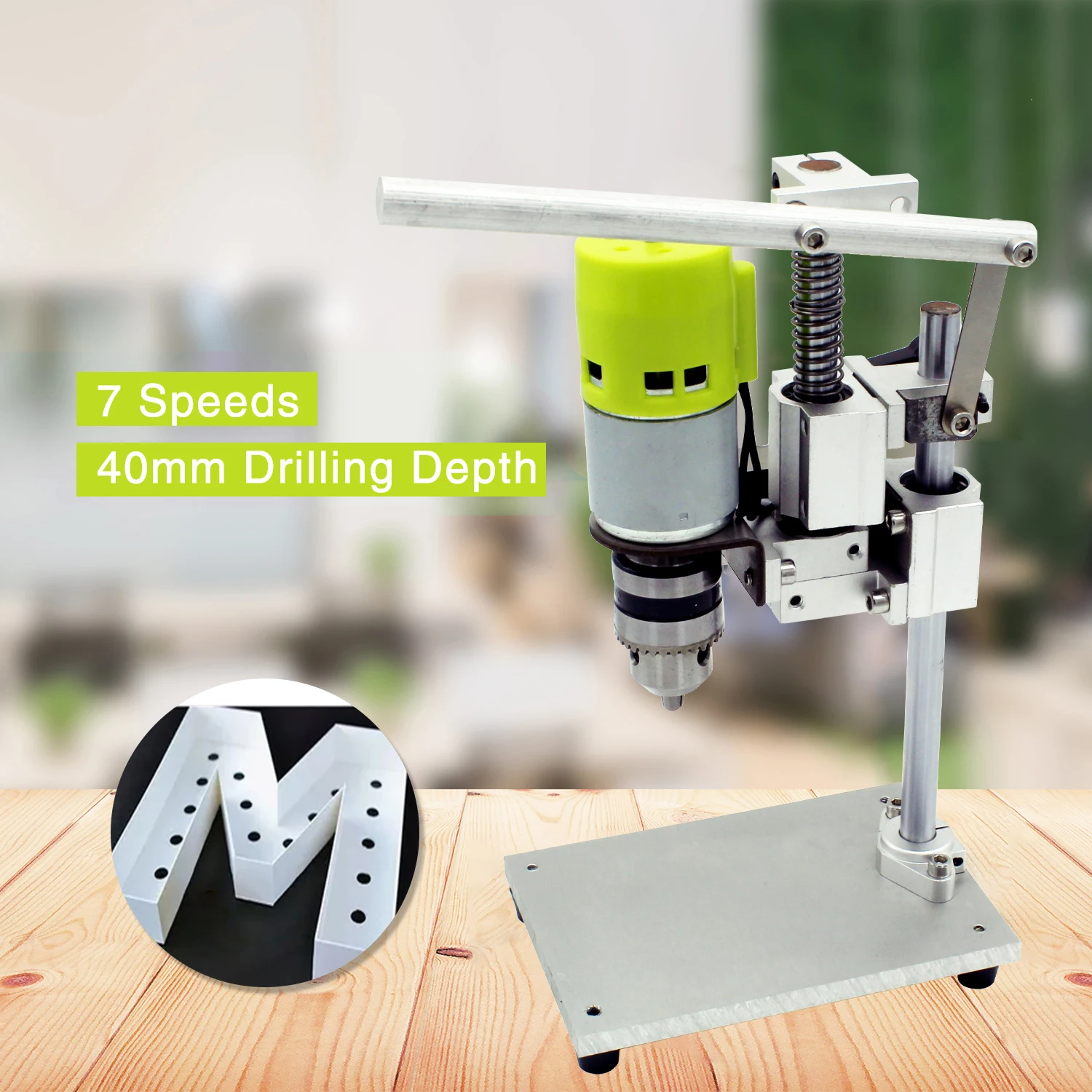 Nuevo Mini taladro de 7 velocidades, banco de prensa, taladro de banco eléctrico, portabrocas de 1,5-10mm, 100W, taladro de banco pequeño, taladro de aluminio puro DIY