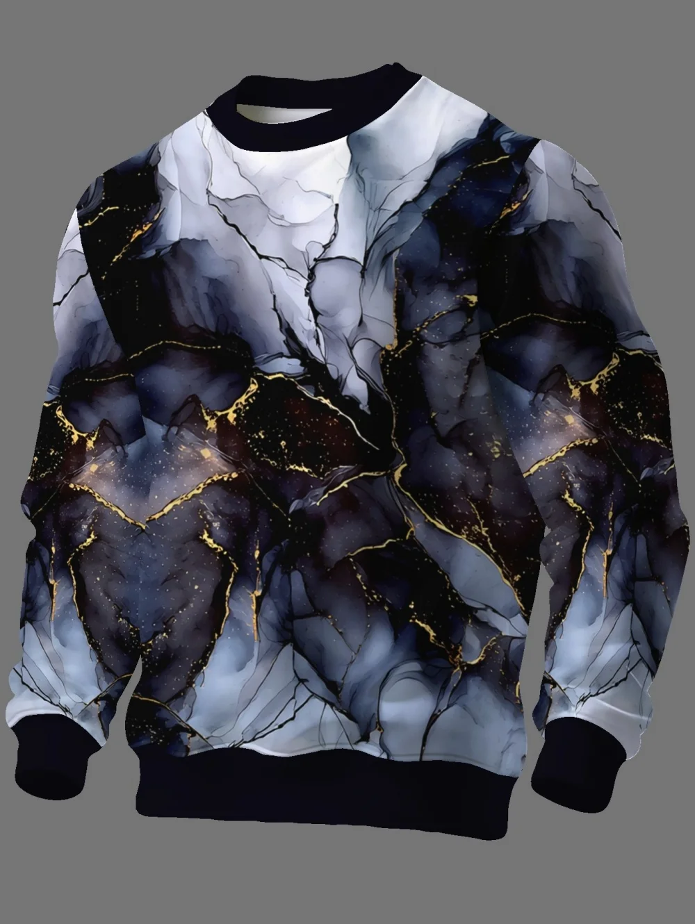 Men's T-Shirt Gradient Pattern 3D Print Long Sleeve Sweatshirt Oversized Fashion Tops Outdoor Sweatshirts Casual Men's Clothing