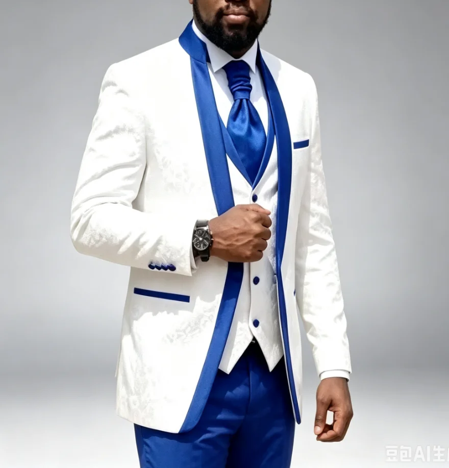 Floral Pattern Wedding Suits for Man Slim Fit Men Suits with Stand Collar 3 Pieces Groom Tuxedo Blazer Vest Pants Set 2026