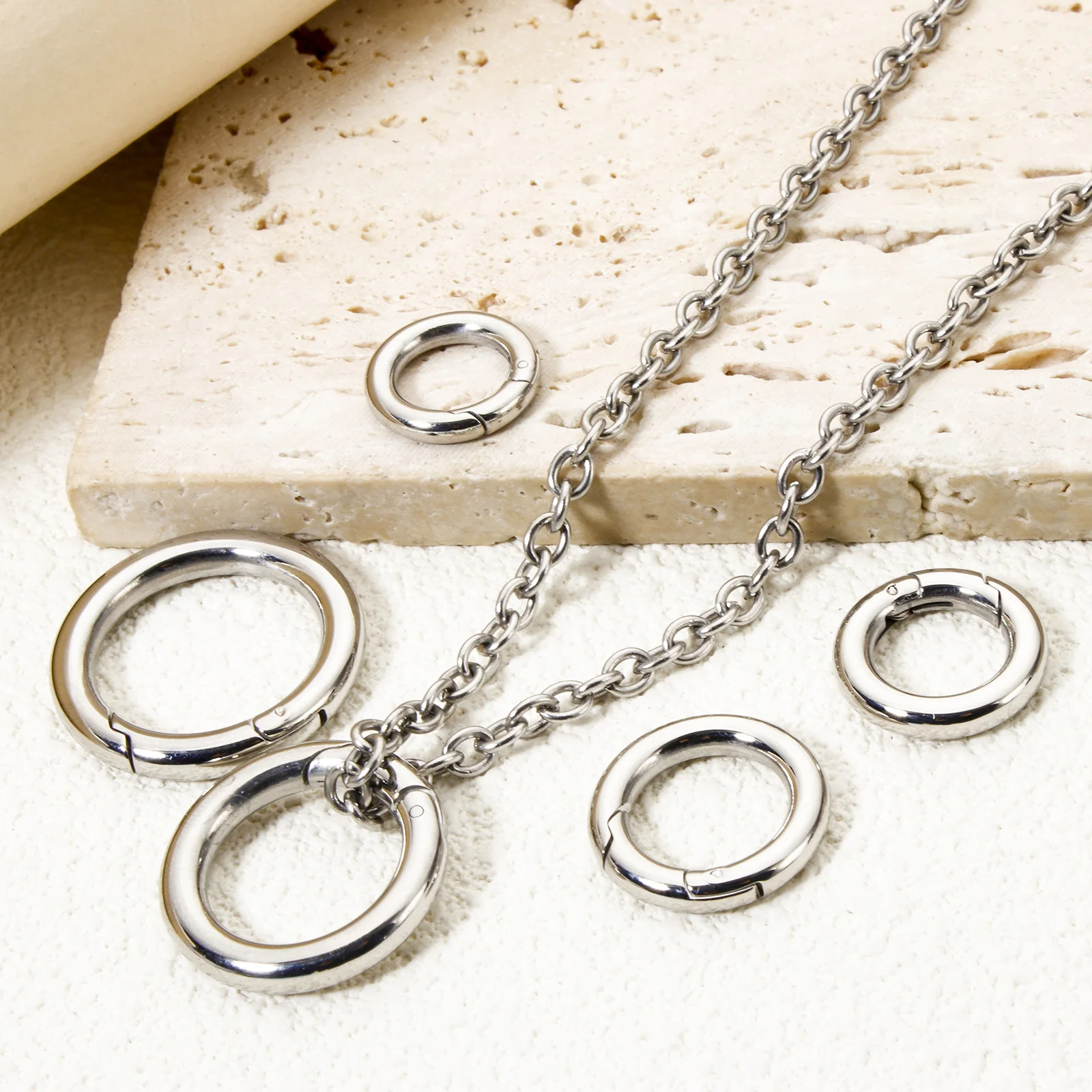 1 Piece 304 Stainless Steel Bolt Spring Ring Clasps Round Silver Color Polished Jump Rings DIY Necklace Bracelet Jewelry Making