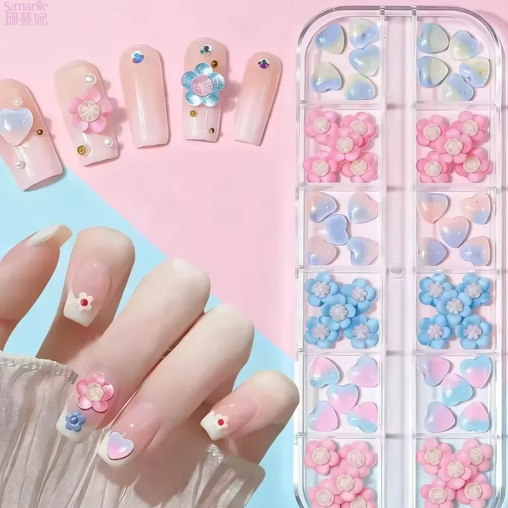 Shimmering Crystal Nail Art Rhinestones 12 Grid Flatback Gemstones - Versatile Decoration Adorns Nails Shoes Makeup Bags