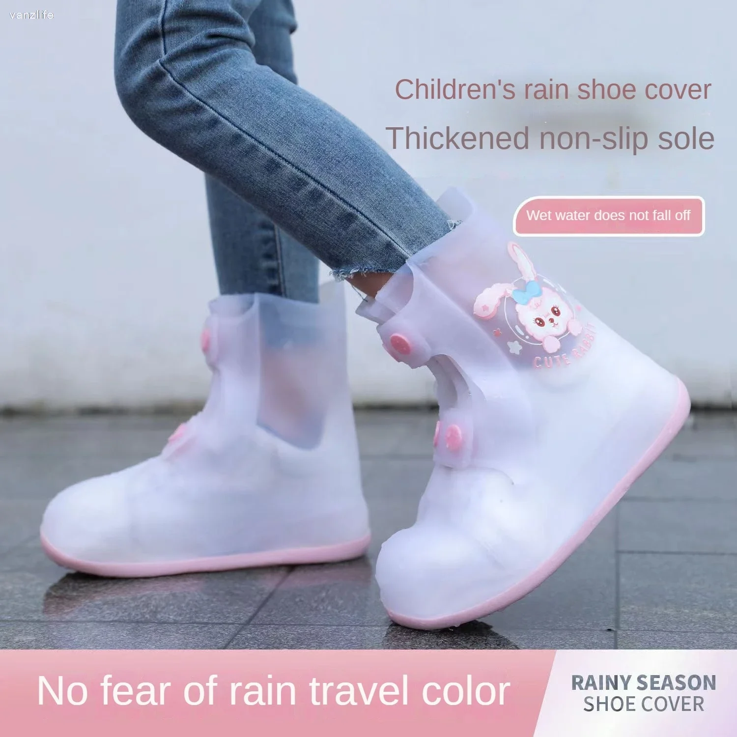 Waterproof Non-Slip Unisex Shoe Cover Baby Primary Student Thickening Wear-Resistant Knee-High Rain Boots Children Boots Cover