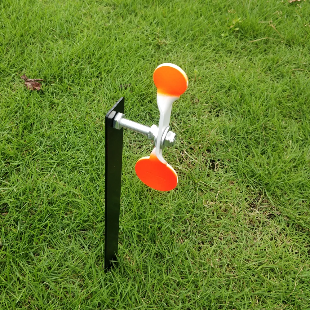 3mm Slingshot Airgun Shooting Practice Metal Target Vertical Spinning Orange Painted