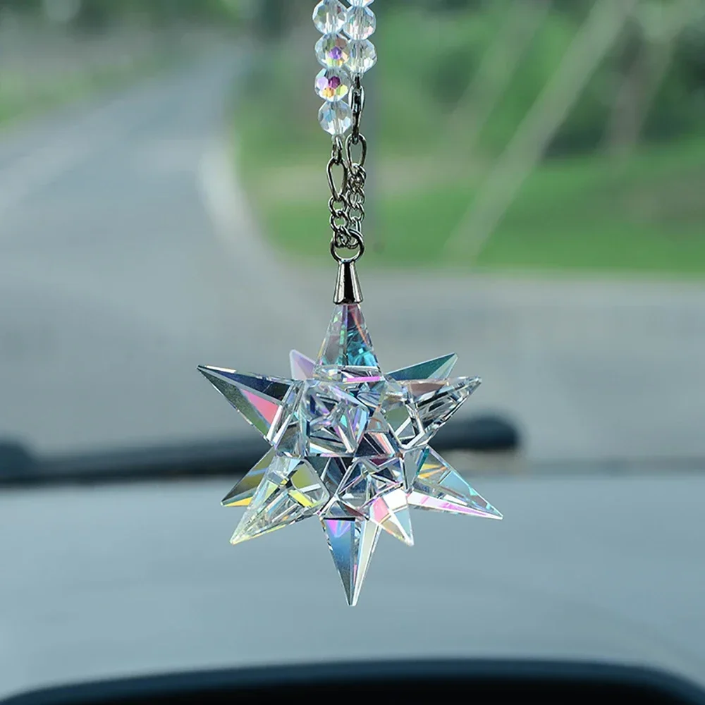 Car Pendant Crystal Meteor Hanging Ornament Charms Automobiles Rearview Mirror Suspension Trim Auto Interior Decor Accessories