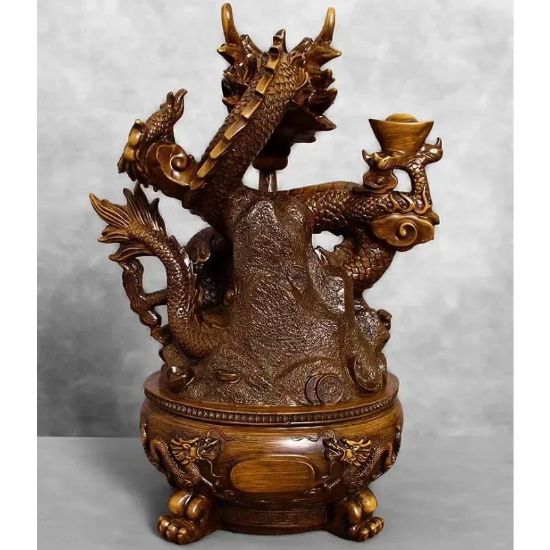 Gathering Wealth Golden Dragon Inviting Wealth Ornaments Treasure Bowl Office Desktop Decorations Gift Sculpture Home Decoration