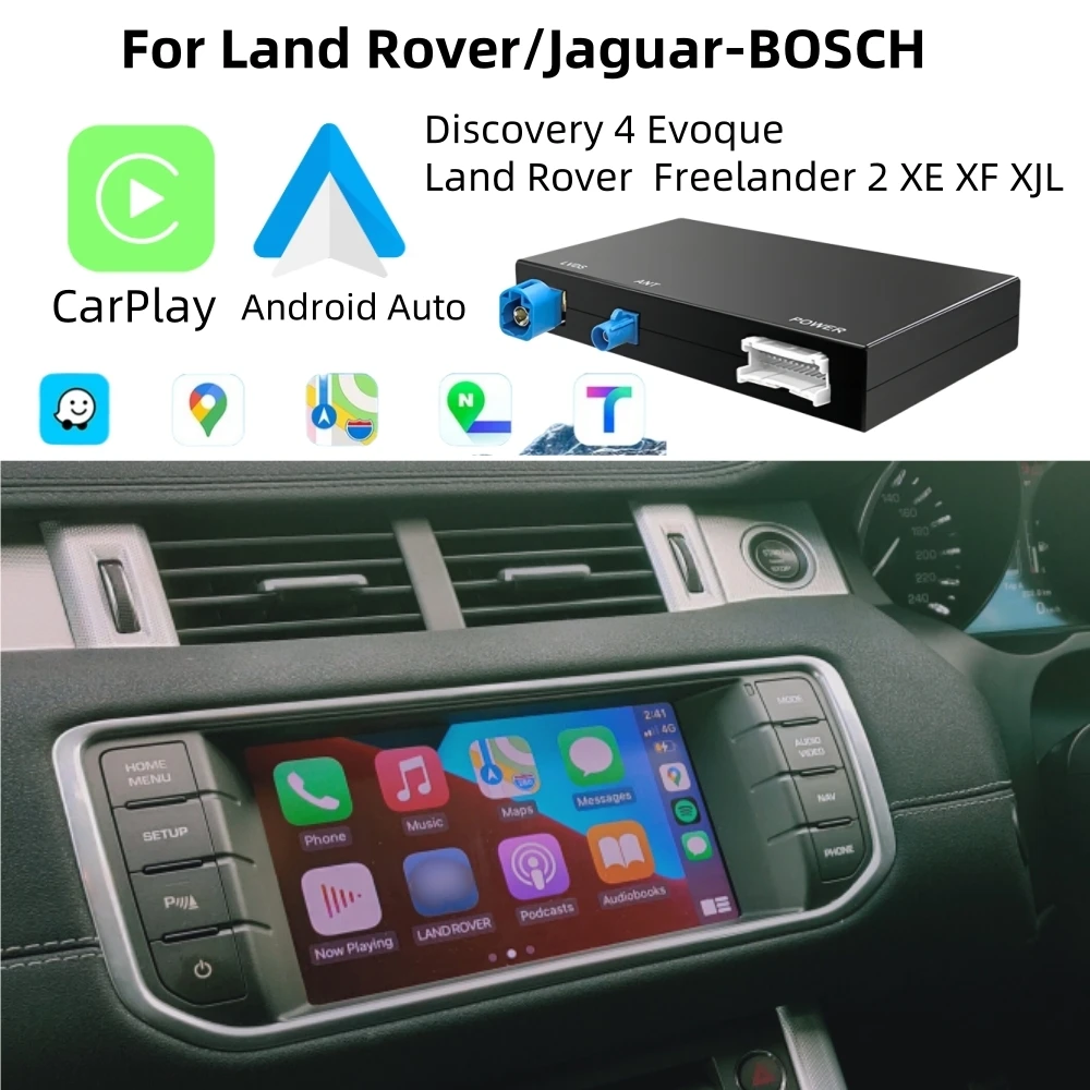 Wireless Carplay Android Auto Module Fits For Land Rover Jaguar Bosch Discovery4 Evoque Freelander2 XE XF XJL Mirroring Decorder
