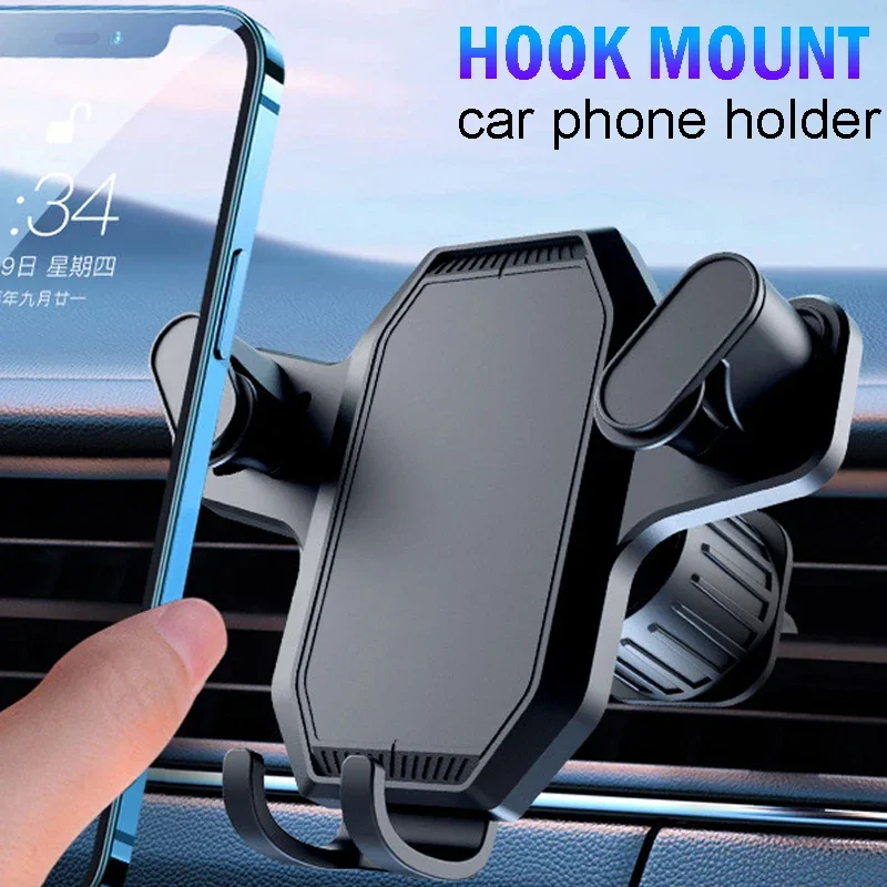 2023 New Air Vent Car Phone Mount Holder Hands Free Cradle in Vehicle 360 Degree Rotatable Cell Phone Holders with Hook in Car