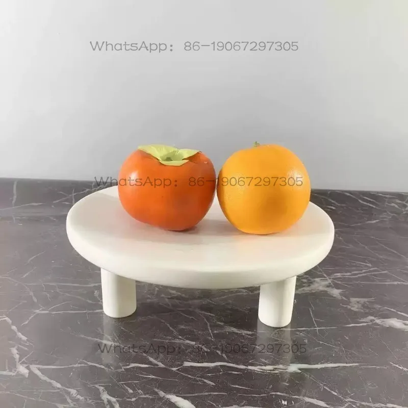 Modern Simple White Marble Fruit Plate Tripod Tray Fruit Plate Decorative Ornament