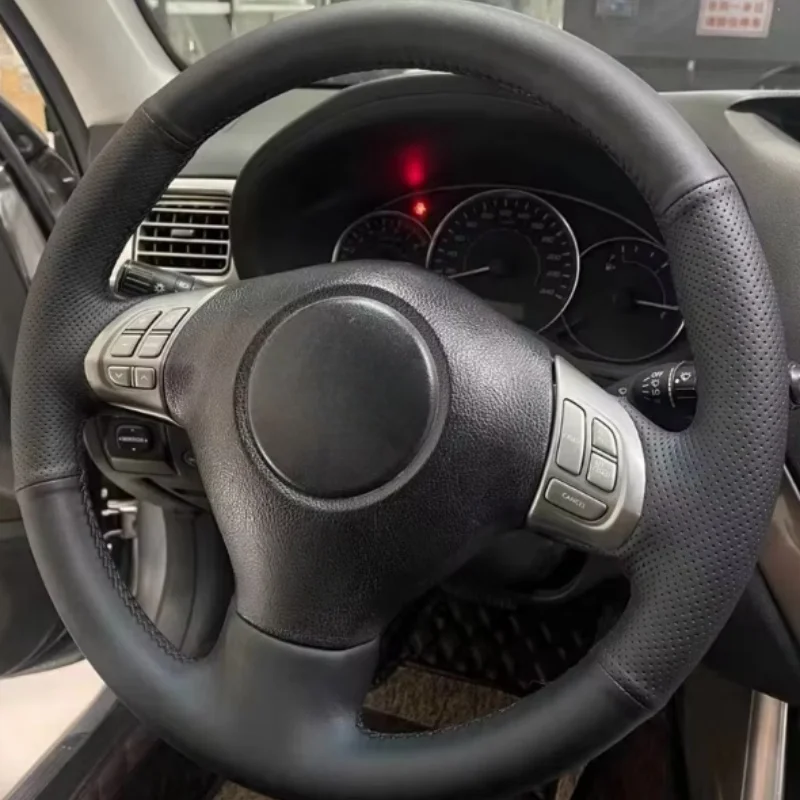 Funda de Volante de Cuero Negra DIY para Subaru Impreza, Forester 2008-2011, Legacy 2008-2012, Exiga 2008-2010, Accesorios para Auto