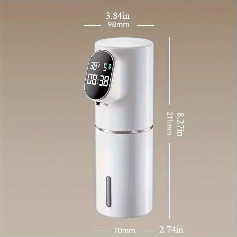 Automatic Foam Soap Dispenser with LED Display - 2-in-1 USB Charging Wall & Desktop Use Dispenser Sabao Automatico