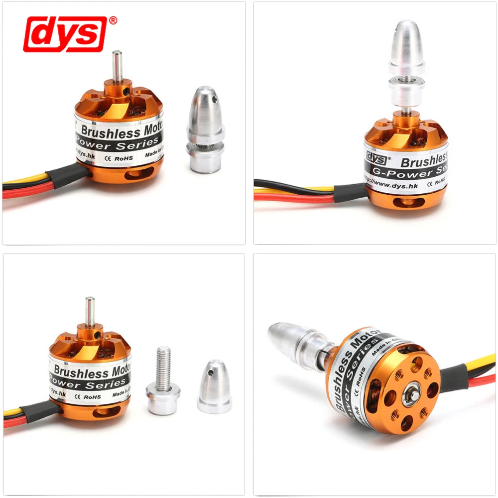 DYS D2826 930KV 1000KV 1400KV 2200KV 2-3S 3.175mm eje Motor sin escobillas para RC avión Multirotor helicóptero Quadcopter