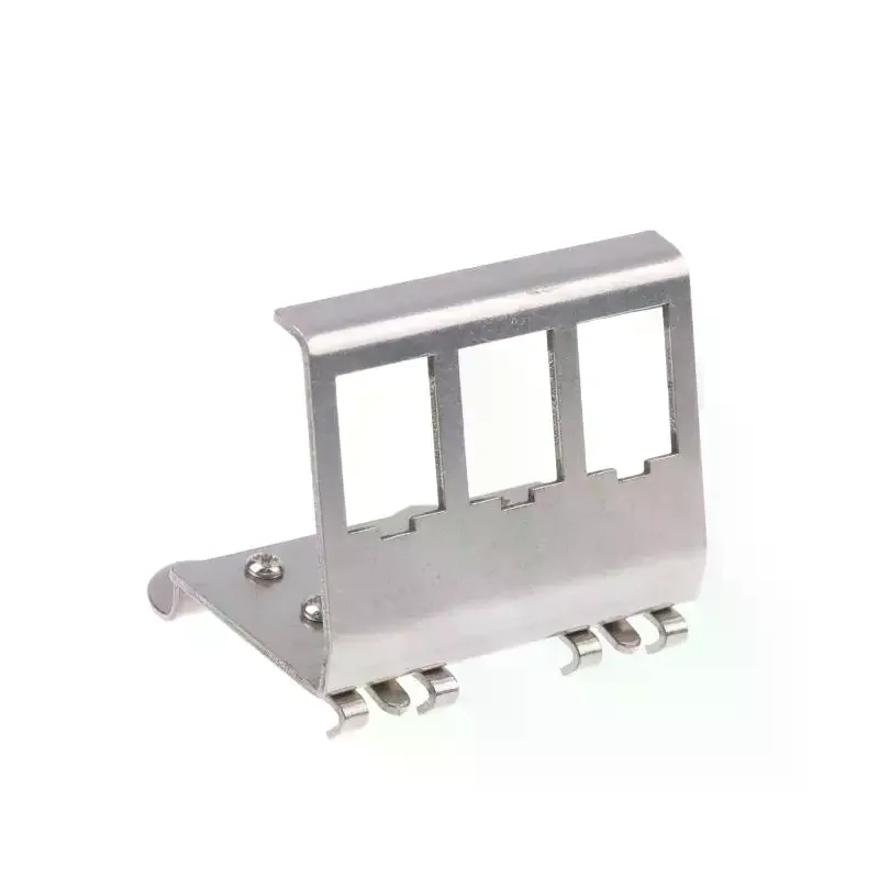 RJ45 3-Port DIN Rail Keystone Adapter Jack Holder, Network Pass-Through Fixed Rail Auxiliary Tool