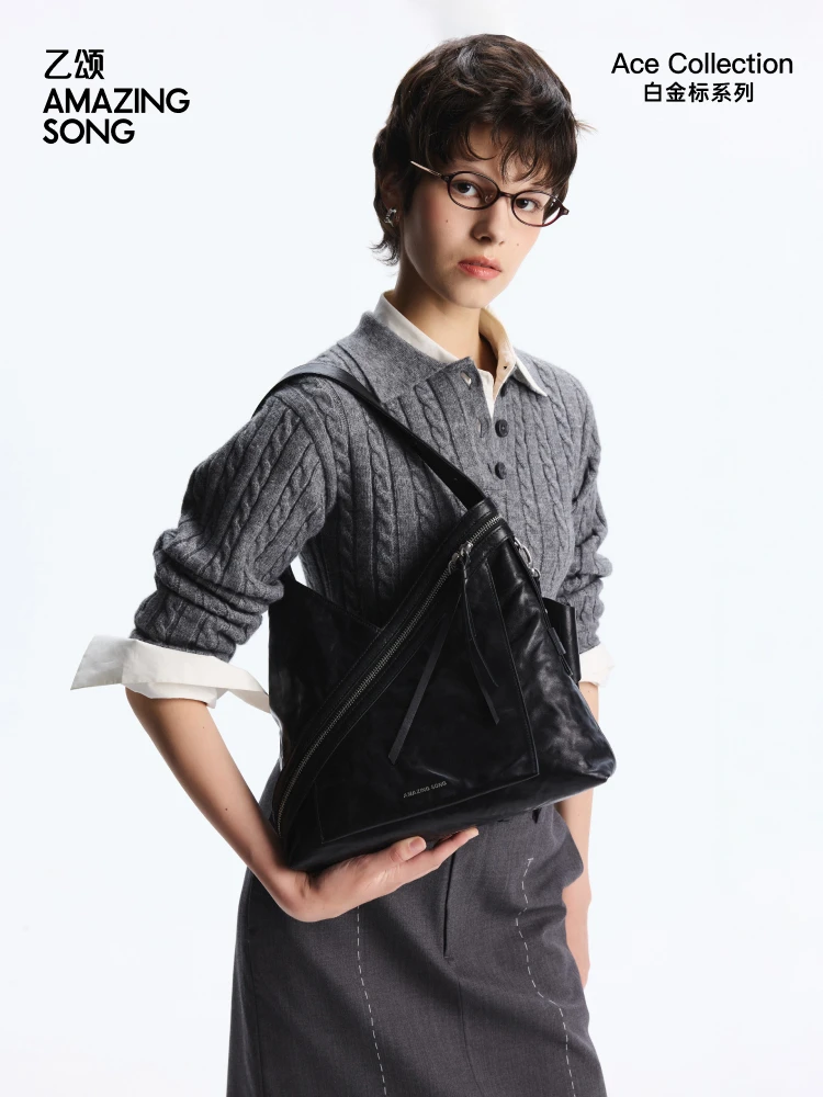 Amazing Song Cheese Roll Shoulder Bag Ace Collection 2025 New Water-dyed Vegetable-tanned Top-Grain Cowhide