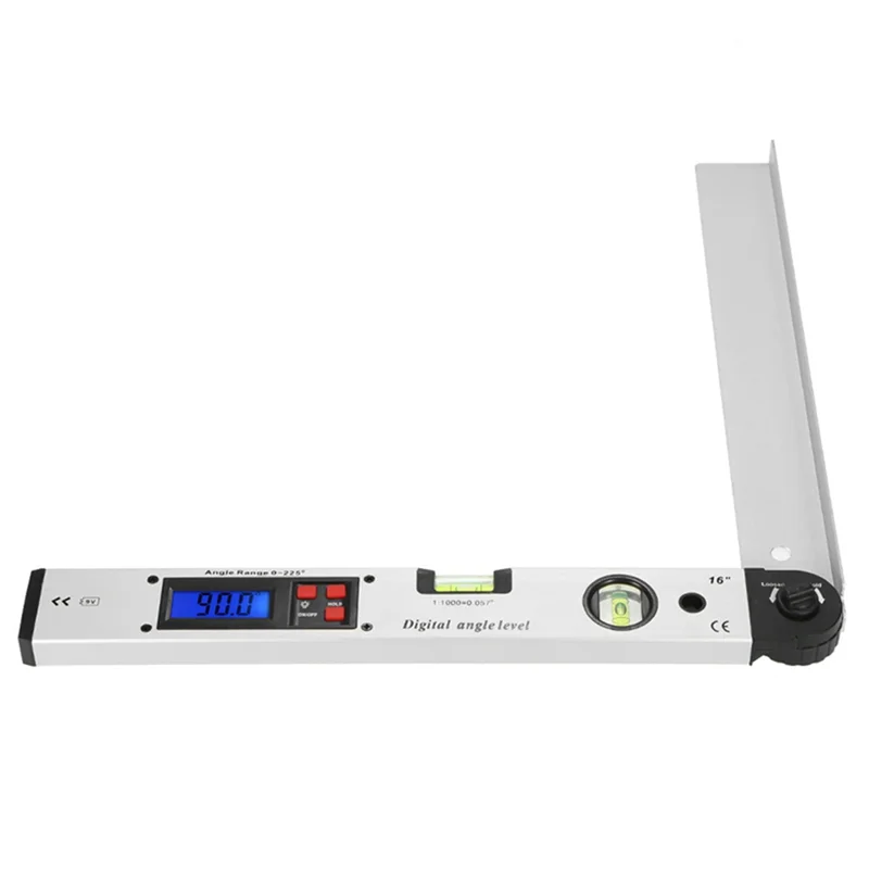 【人気】1個0-225 °   デジタル分度器角度ファインダーゲージメーターシルバーアルミニウム合金水平垂直角度レベルテストルール