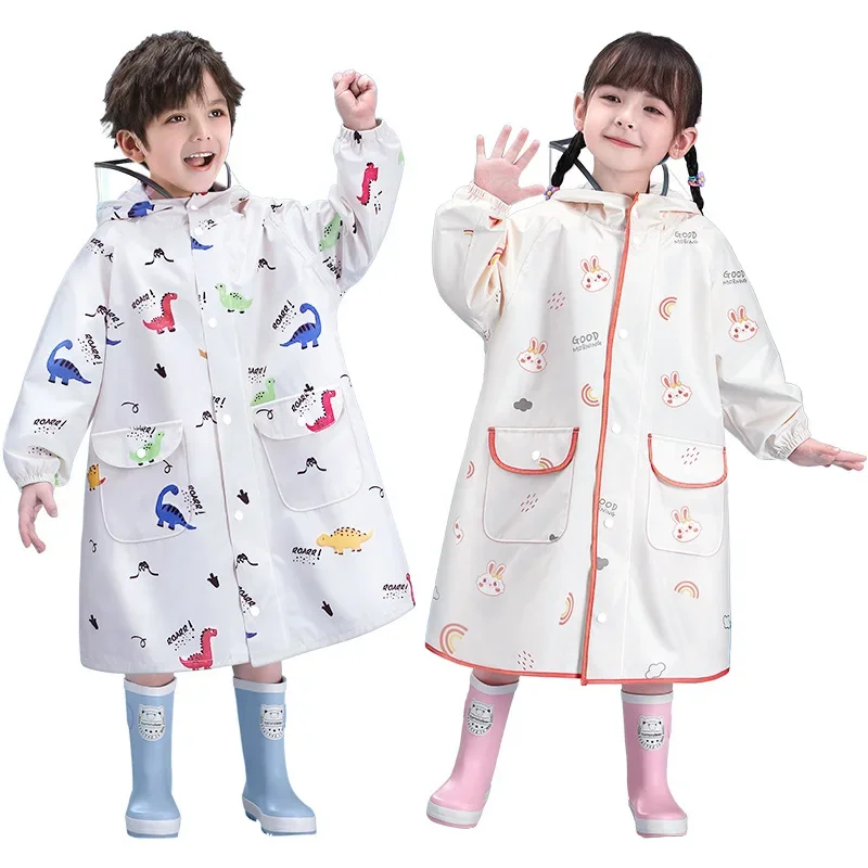 EVA Children Raincoats Raincoat Thickened Waterproof EVA Rain Coat Kids Clear Transparent Tour Waterproof Rainwear Suit