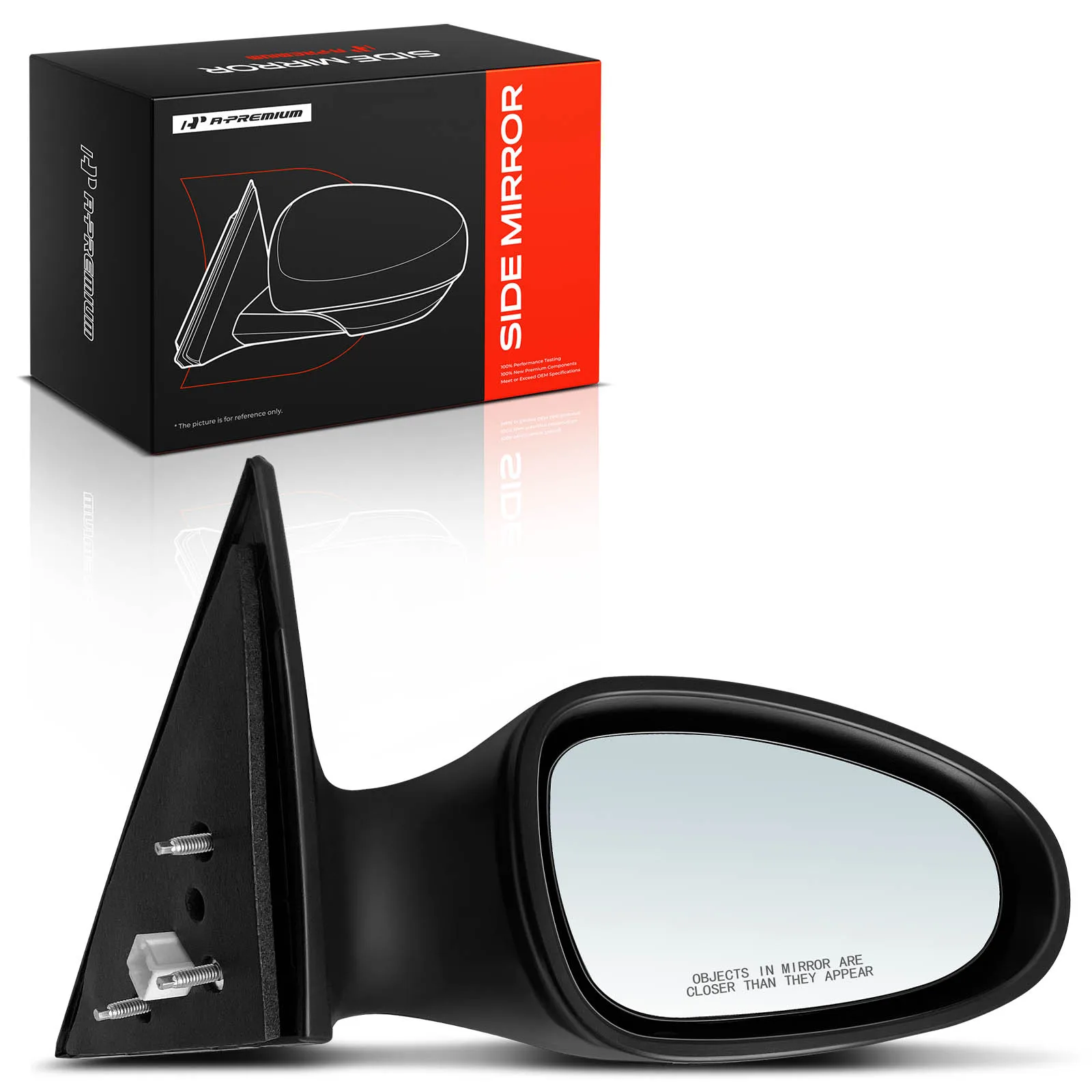 A-Premium Passenger Side Manual Door Mirror for Nissan Altima 2002-2006 Non-Folding Heated Black