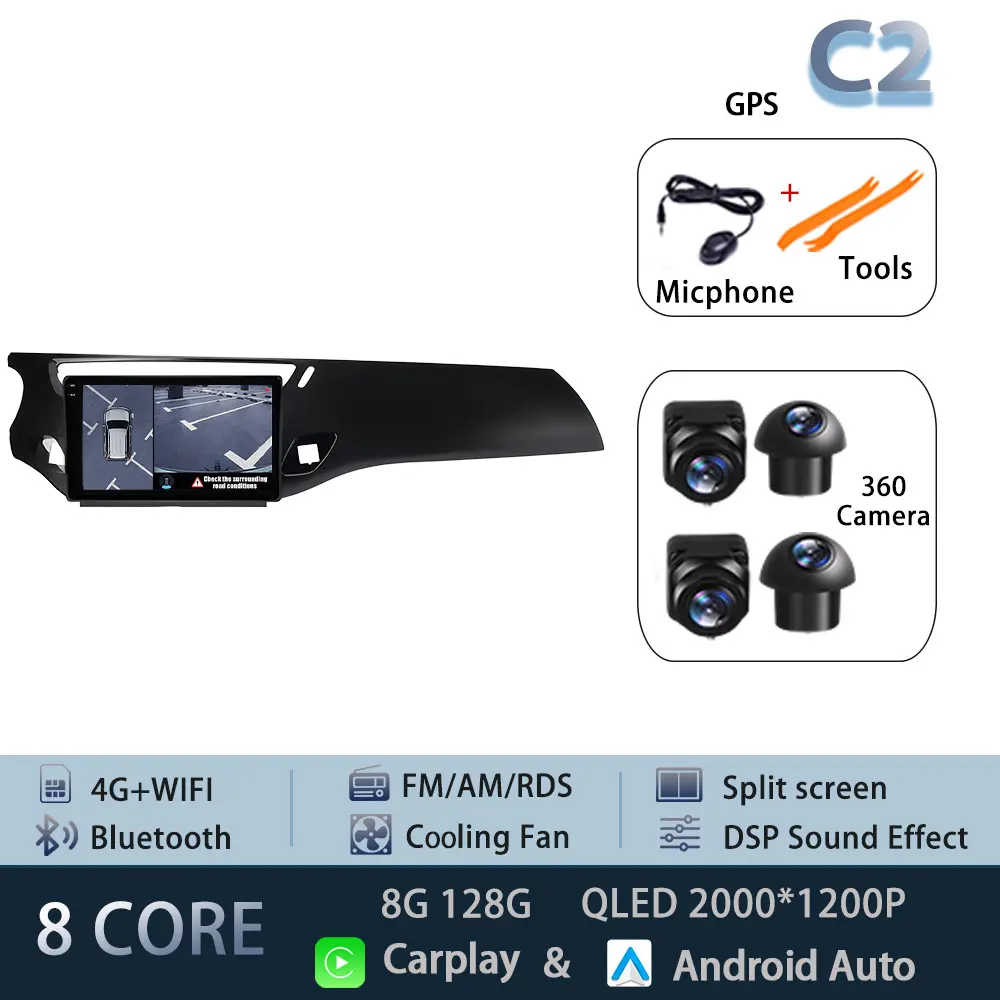 Android 15 Autoradio Voor Citroen C3 DS3 2010-2016 5G WIFI Head Unit Navigatie Autoradio DSP BT Draadloze Carplay Auto 4G