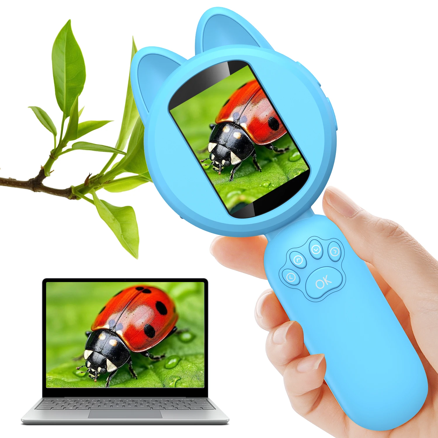 Kids Digital Microscope with 2 Inch LCD Screen