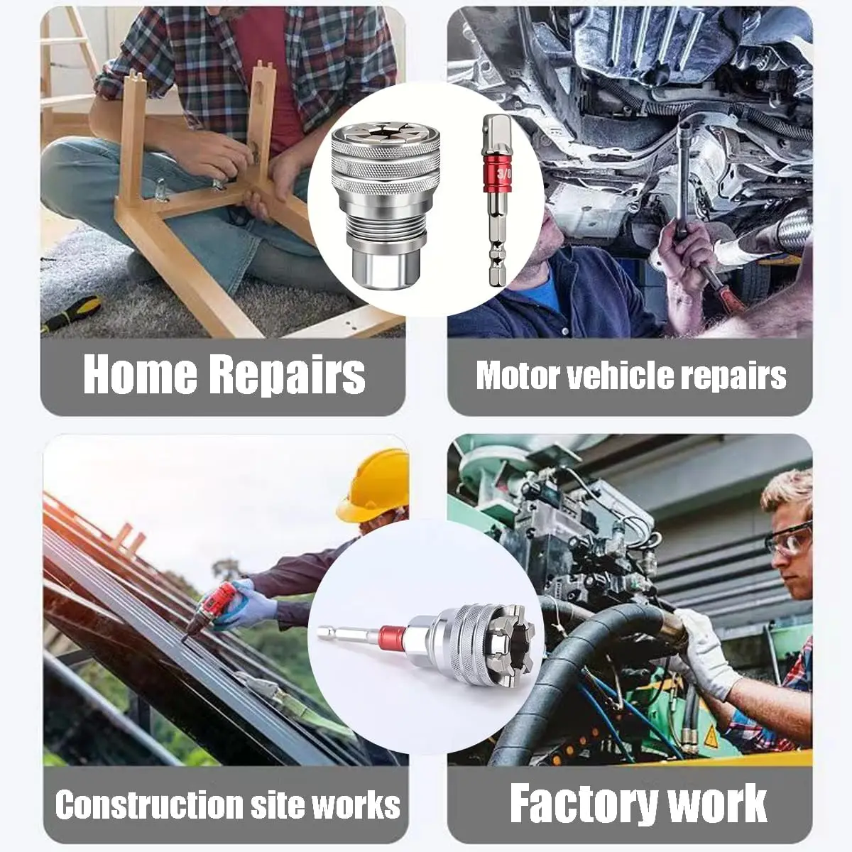 Universeller Steckschlüssel 10-19mm Verstellbarer 3/8-Zoll-Adapter Multifunktionale Hülsen-Handwerkzeuge für Autoreparatur und Heimwerken – Detail 4