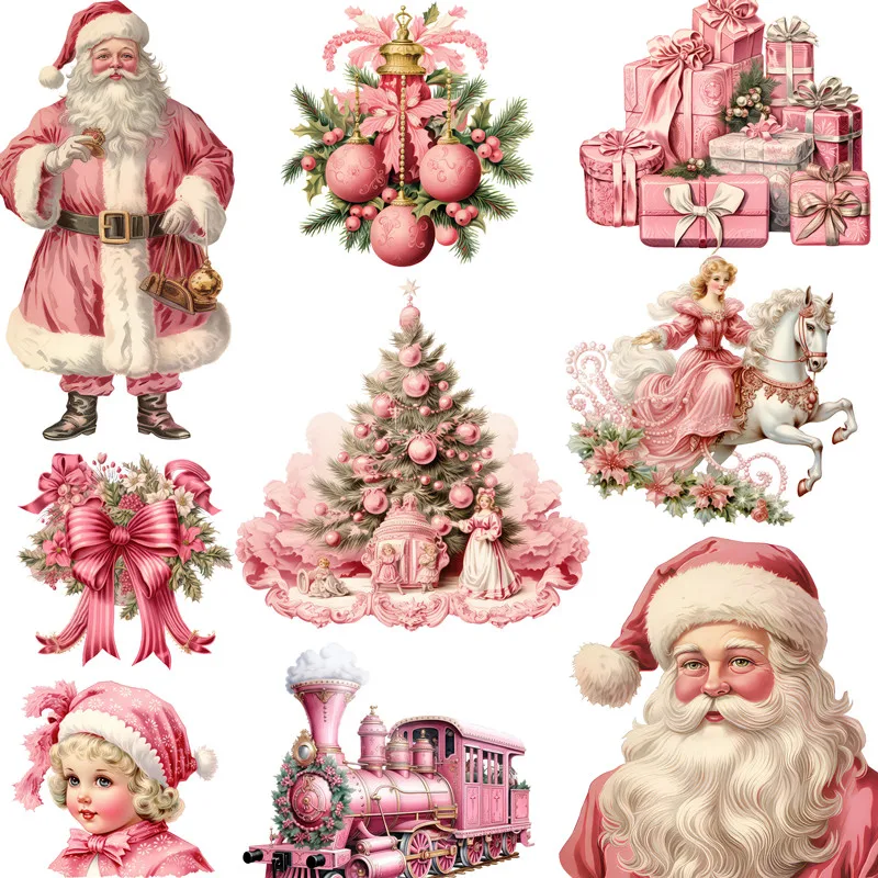 Pink Christmas attire Stickers Crafts And Scrapbooking stickers kids toys book Decorative sticker DIY Stationery