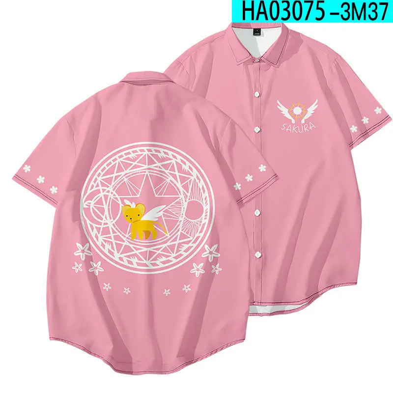 Anime Cardcaptor Sakura Kimono japonais pour hommes et femmes, Haori entreMiCosplay, chemises d'été à manches courtes, Streetwear, mode